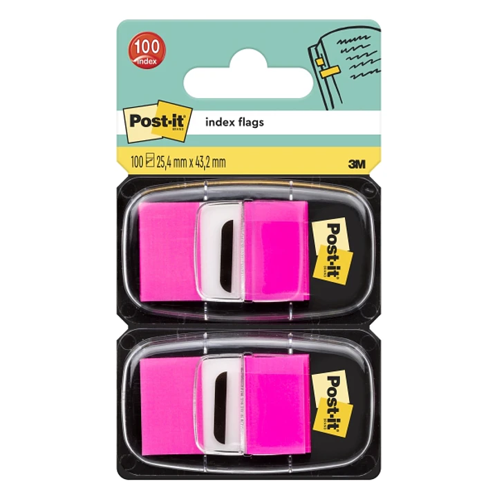 Post-It Index Pack de 2 Dispensadores con 50 Marcadores Reposicionables - 25.4x43.2mm - Color Rosa 1