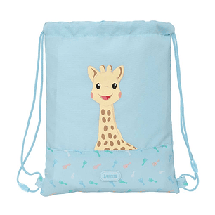 Safta Sophie la Girafe Dreams Saco Plano - Bolsillo con Cremallera - Cierre con Cordones - Material Reciclado - Repelente al Agua - 3L - 260x10x340mm 