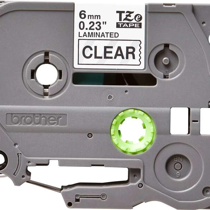 Brother TZe111 Cinta Laminada Original de Etiquetas - Texto negro sobre fondo transparente - Ancho 6mm x 8 metros 1