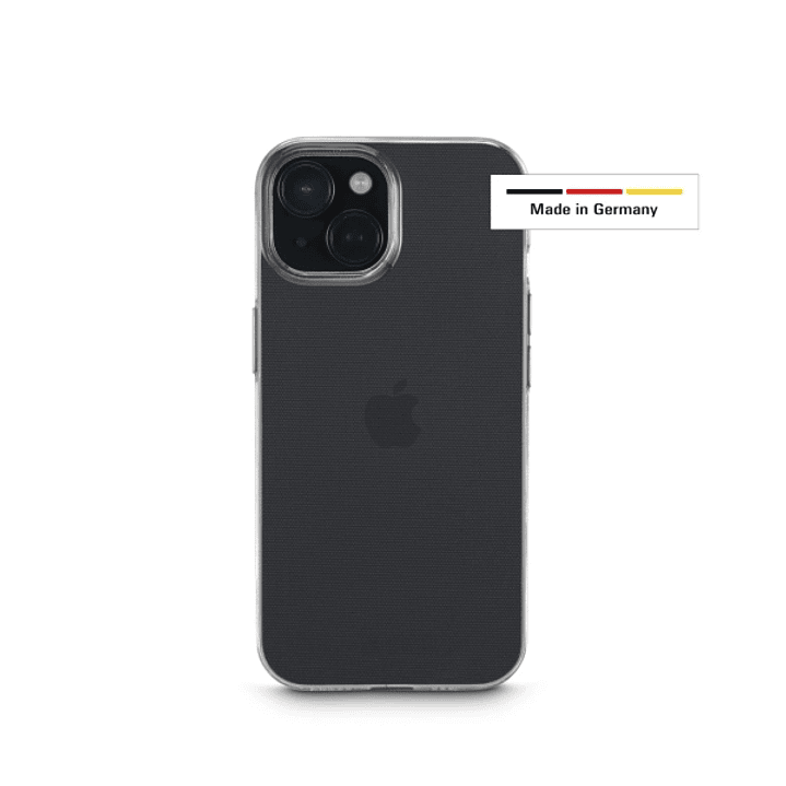 Hama Always Clear Funda para iPhone 15 - Antideslizante - Especial Antiamarilleo - Poliuretano Termoplastico - Bordes Elevados - Color Transparente 1