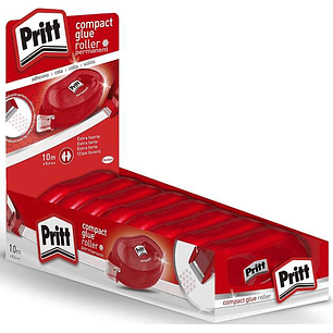 Pritt Compact Roller Adhesivo Permanente 8.4mm x 10m - Aplicacion Limpia - Preciso y Reciclable