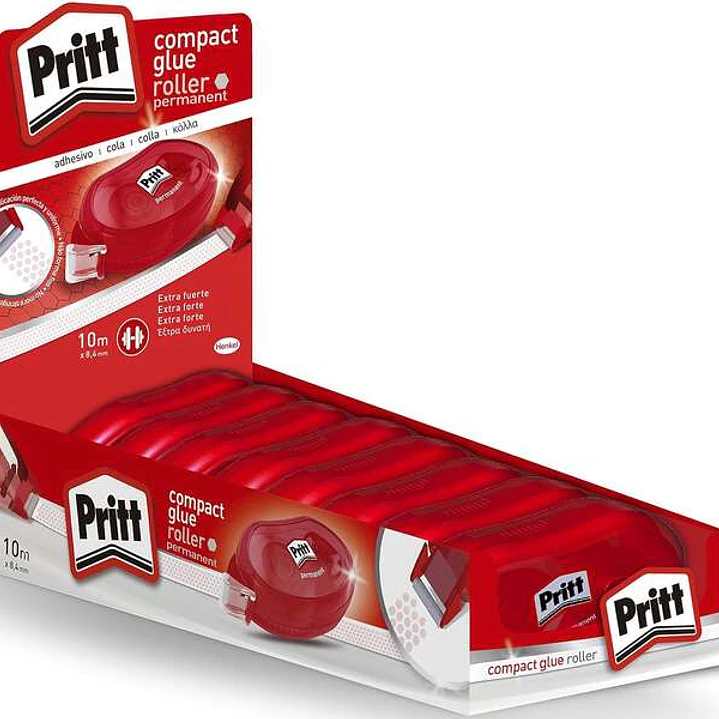 Pritt Compact Roller Adhesivo Permanente 8.4mm x 10m - Aplicacion Limpia - Preciso y Reciclable 1