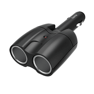 Hama Distribuidor de 2 Tomas de 12V para Coche - Color Negro