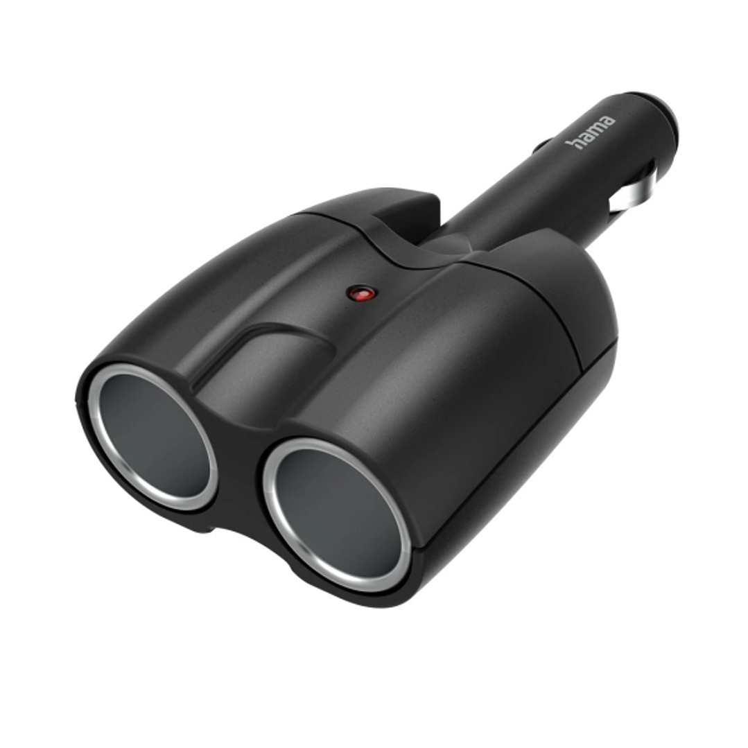 Hama Distribuidor de 2 Tomas de 12V para Coche - Color Negro 1