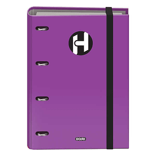 Dohe Serie Icon Carpeta de 4 Anillas Formato A4 con Recambio de 100 Hojas de 90 gr y 4 Taladros - Cierre con Goma Elastica - Anillas de 35mm - Color M