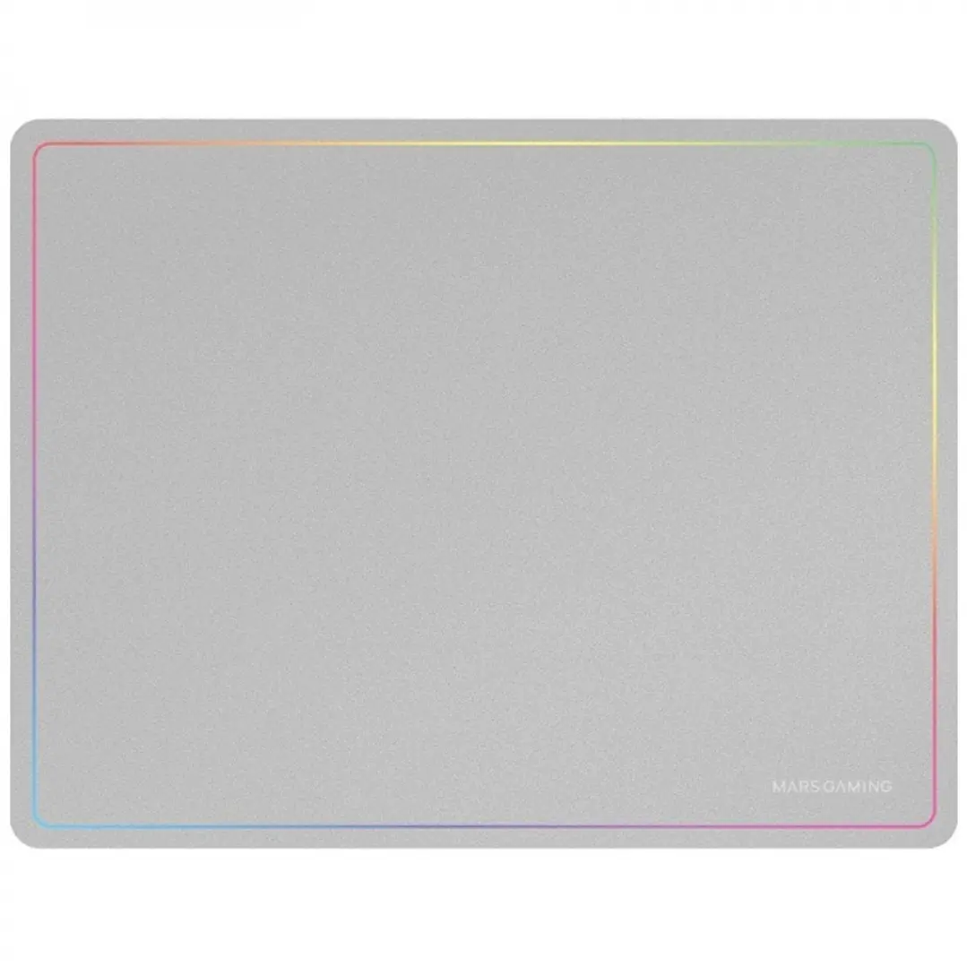 Mars Gaming Alfombrilla Gaming Nanotextil - Deslizamiento Suave - Efecto Rainbow - Base Antideslizante - Alta Durabilidad - Color Blanco 1