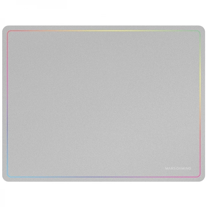 Mars Gaming Alfombrilla Gaming Nanotextil - Deslizamiento Suave - Efecto Rainbow - Base Antideslizante - Alta Durabilidad - Color Blanco 1