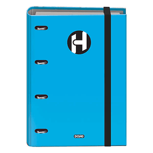 Dohe Serie Icon Carpeta de 4 Anillas Formato A4 con Recambio de 100 Hojas de 90 gr y 4 Taladros - Cierre con Goma Elastica - Anillas de 35mm - Color A