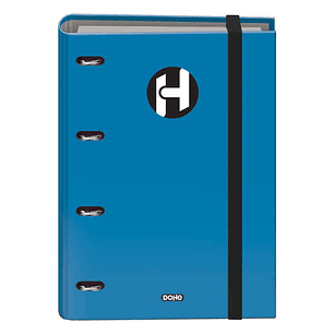 Dohe Serie Icon Carpeta de 4 Anillas Formato A4 con Recambio de 100 Hojas de 90 gr y 4 Taladros - Cierre con Goma Elastica - Anillas de 35mm - Color A