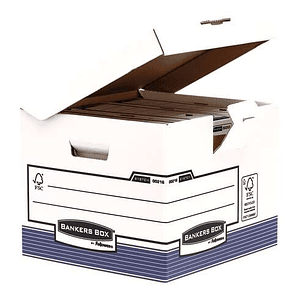 Fellowes Bankers Box Contenedor de Archivos - Tapa Fija - Montaje Automatico Fastfold - Carton Reciclado Certificacion FSC