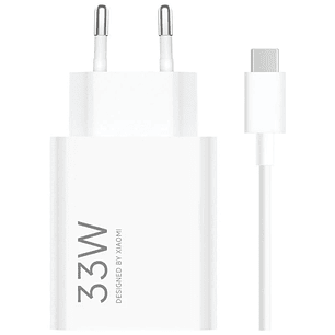 Xiaomi 33W Combo Cargador de Pared para Smartphone USB-A 33W + Cable - Identificacion Inteligente de Dispositivos - Color Blanco
