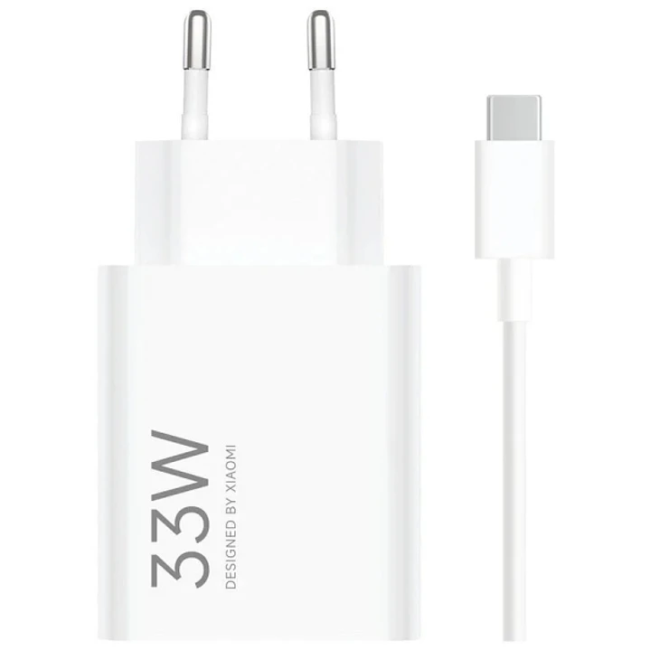 Xiaomi 33W Combo Cargador de Pared para Smartphone USB-A 33W + Cable - Identificacion Inteligente de Dispositivos - Color Blanco 1