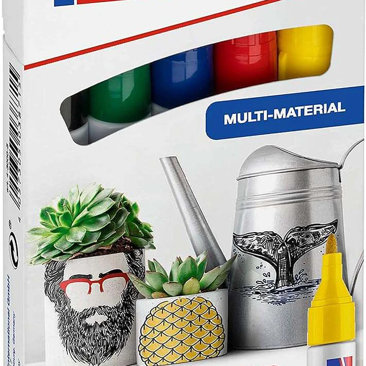 Edding 3000 Pack de 5 Rotuladores Permanentes - Punta Redonda de 1.5mm - Trazo entre 1.5 y 3mm - Recargable - Secado Rapido - Color Surtidos 1