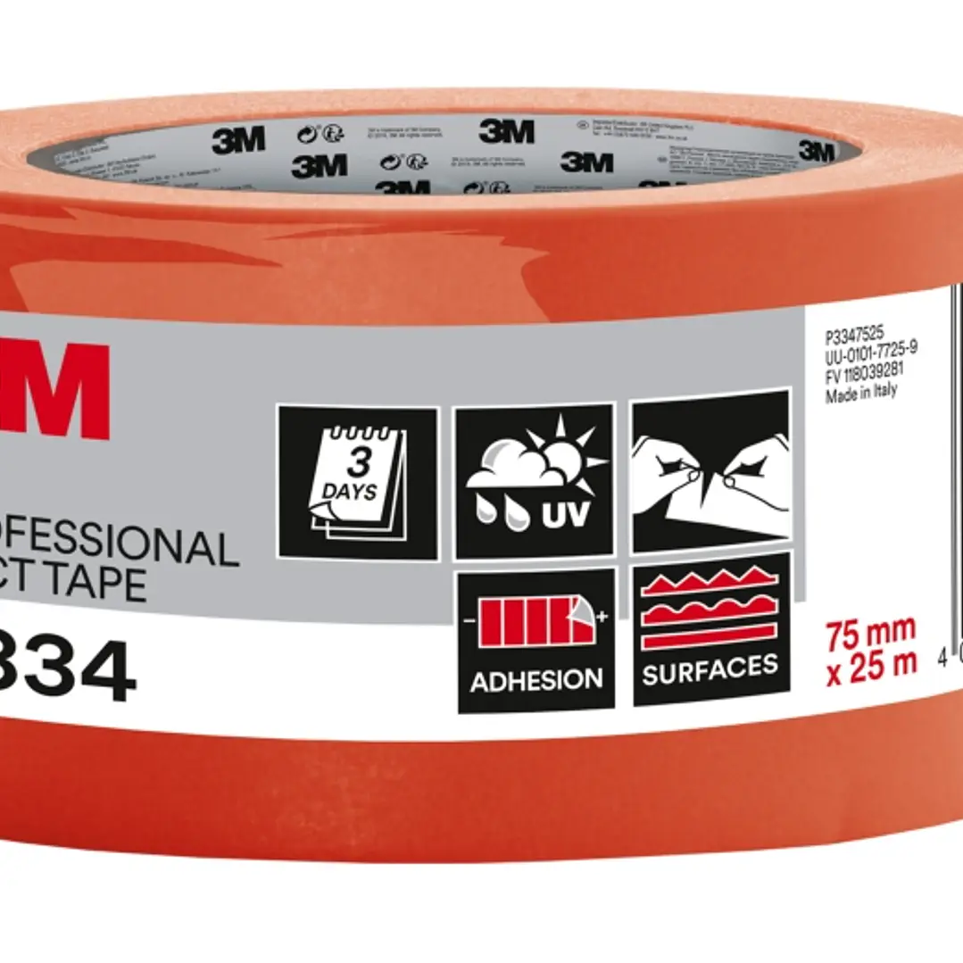 3M Cinta Adhesiva Americana - 75mm x 25m - Alta Adherencia - Color Naranja 1