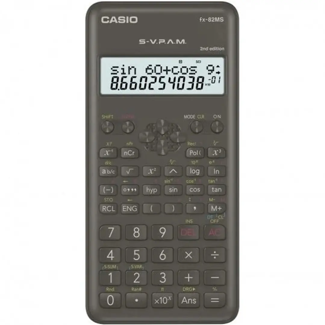 Casio Calculadora Cientifica FX-82MS 2ª Ed.- Pantalla LCD de 2 Lineas - 240 Funciones Integradas - 8 Memorias de Variables - Calculo de Porcentajes -  1