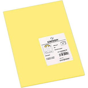 Canson Guarro Pack de 50 Cartulinas Iris A4 de 185g - 21x29.7cm - Color Amarillo Limon