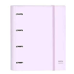 Safta Carpeta con 4 Anillas 35mm - Tapas Duras Forradas - Recambio 100 Hojas - Cuadriculas 5x5mm - Cierre Elastico - Incluye Separadores - 270x35x320m