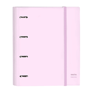 Safta Carpeta con 4 Anillas 35mm - Tapas Duras Forradas - Recambio 100 Hojas - Cuadriculas 5x5mm - Cierre Elastico - Separadores Internos - 270x35x320