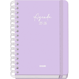 Dohe Serenity Agenda Escolar 25/26 Espiral Wireo A5 - Semana Vista - Papel 80g/m2 - 4 Hojas de Pegatinas - Cubierta de Carton Plastificado - Cierre c