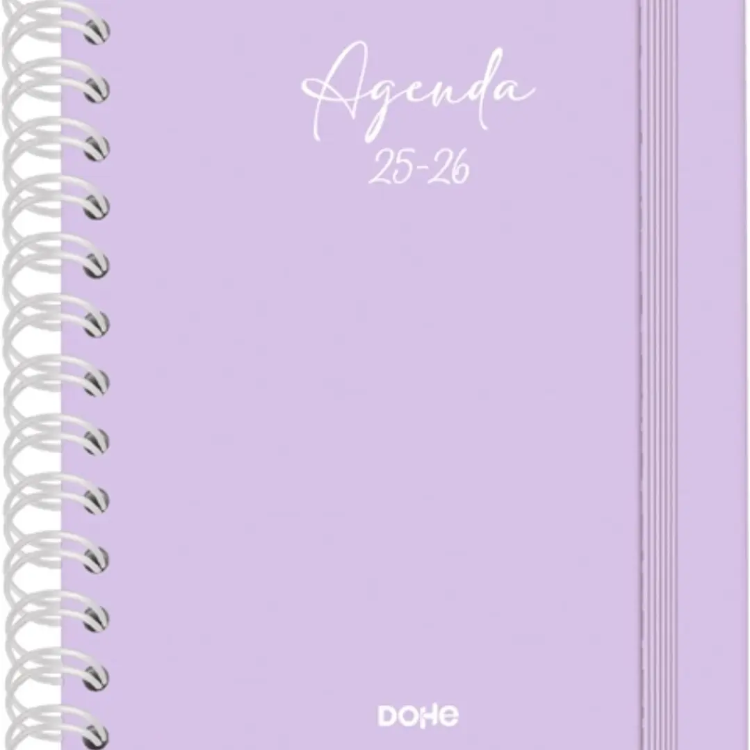Dohe Serenity Agenda Escolar 25/26 Espiral Wireo A5 - Semana Vista - Papel 80g/m2 - 4 Hojas de Pegatinas - Cubierta de Carton Plastificado - Cierre c 1