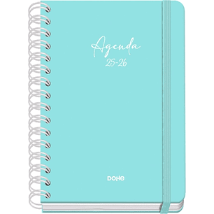 Dohe Serenity Agenda Escolar 25/26 Espiral Wireo A5 - Semana Vista - Papel 80g/m2 - 4 Hojas de Pegatinas - Cubierta de Carton Plastificado - Cierre c