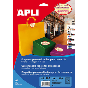 Apli Etiquetas Crema con Ribete Permanentes 63.5 x 42.3mm 10 Hojas