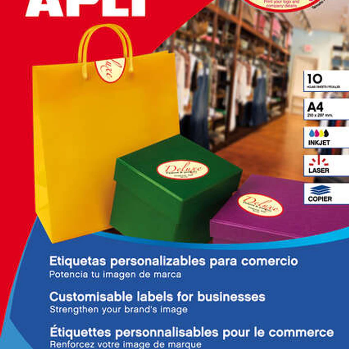 Apli Etiquetas Crema con Ribete Permanentes 63.5 x 42.3mm 10 Hojas 1