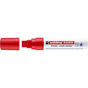 Edding 4090 Rotulador de Tiza Liquida - Punta Biselada - Trazo entre 4 y 15mm - Olor Neutro - Color Rojo