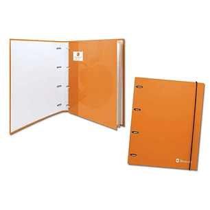 Bismark Carpeta de 4 Anillas con 80 Hojas Cuadricula 4x4 - Formato A4 - Fabricada en Carton - Color Naranja