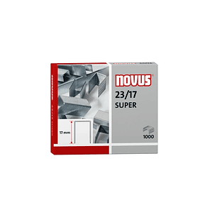 Novus 23/17 Super Caja de 1000 Grapas 23/17 Galvanizadas para Grapadoras de Gruesos