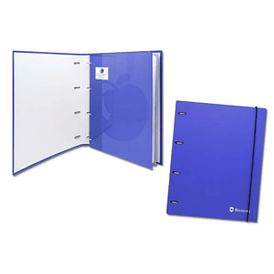 Bismark Carpeta de 4 Anillas con 80 Hojas Cuadricula 4x4 - Formato A4 - Fabricada en Carton - Color Azul