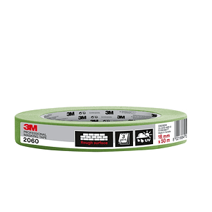 3M Cinta de Enmascarar Profesional para Superficies Rugosas - 18mm x 50m - Color Verde