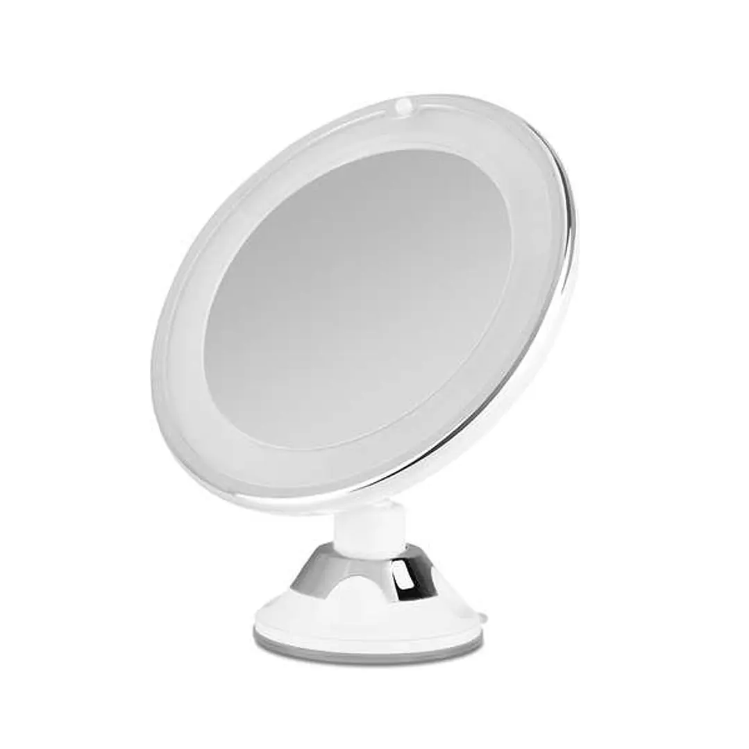 Orbegozo ESP 1010 Espejo Cosmetico con Luz LED - Aumento 10X - Ventosa Ajustable - Diametro 17cm - Luz Blanca para Corregir Imperfecciones - Funciona  1
