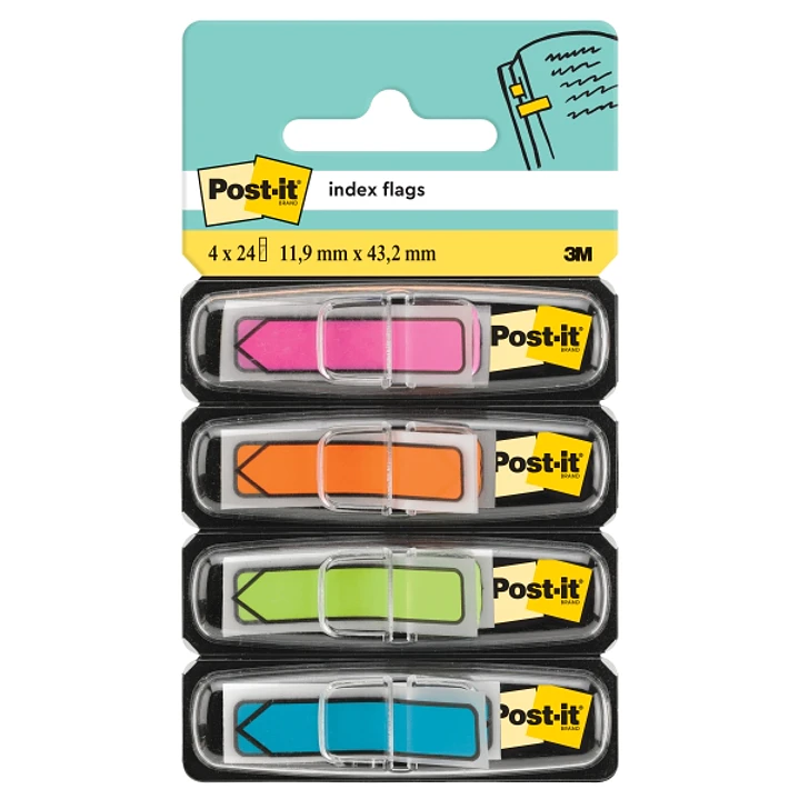 Post-It Index Pack de 4 Dispensadores con 24 Marcadores de Indice Reposicionables - Forma Rectangular - Colores Surtidos 1