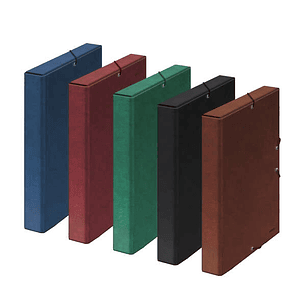 Dohe Caja de Proyectos Lomo 3cm - Tarjetero en Lomo - Medidas 245x350x30mm - Cierre con Gomas Elasticas - Carton Forrado con Papel Impreso y Plastific