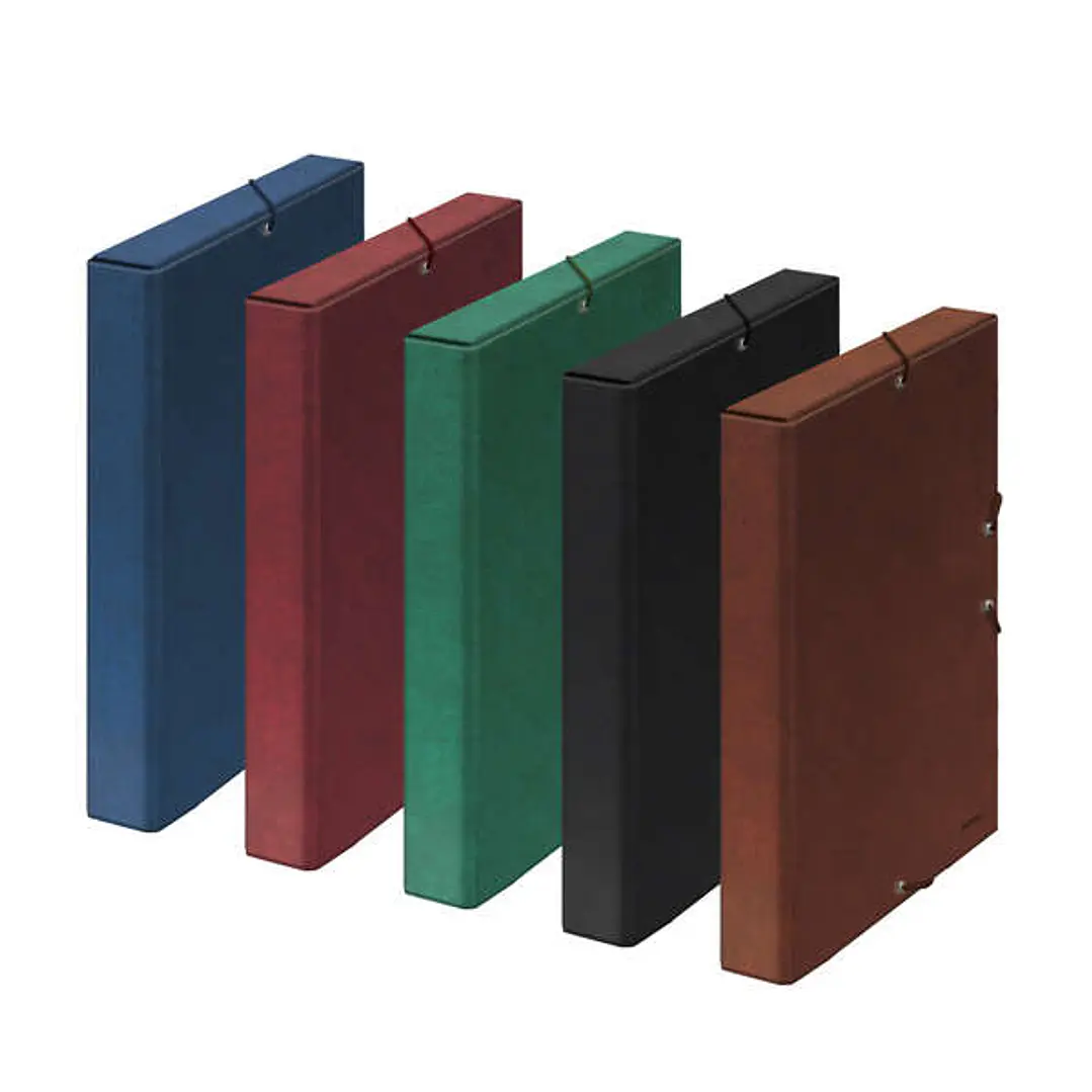 Dohe Caja de Proyectos Lomo 3cm - Tarjetero en Lomo - Medidas 245x350x30mm - Cierre con Gomas Elasticas - Carton Forrado con Papel Impreso y Plastific 1