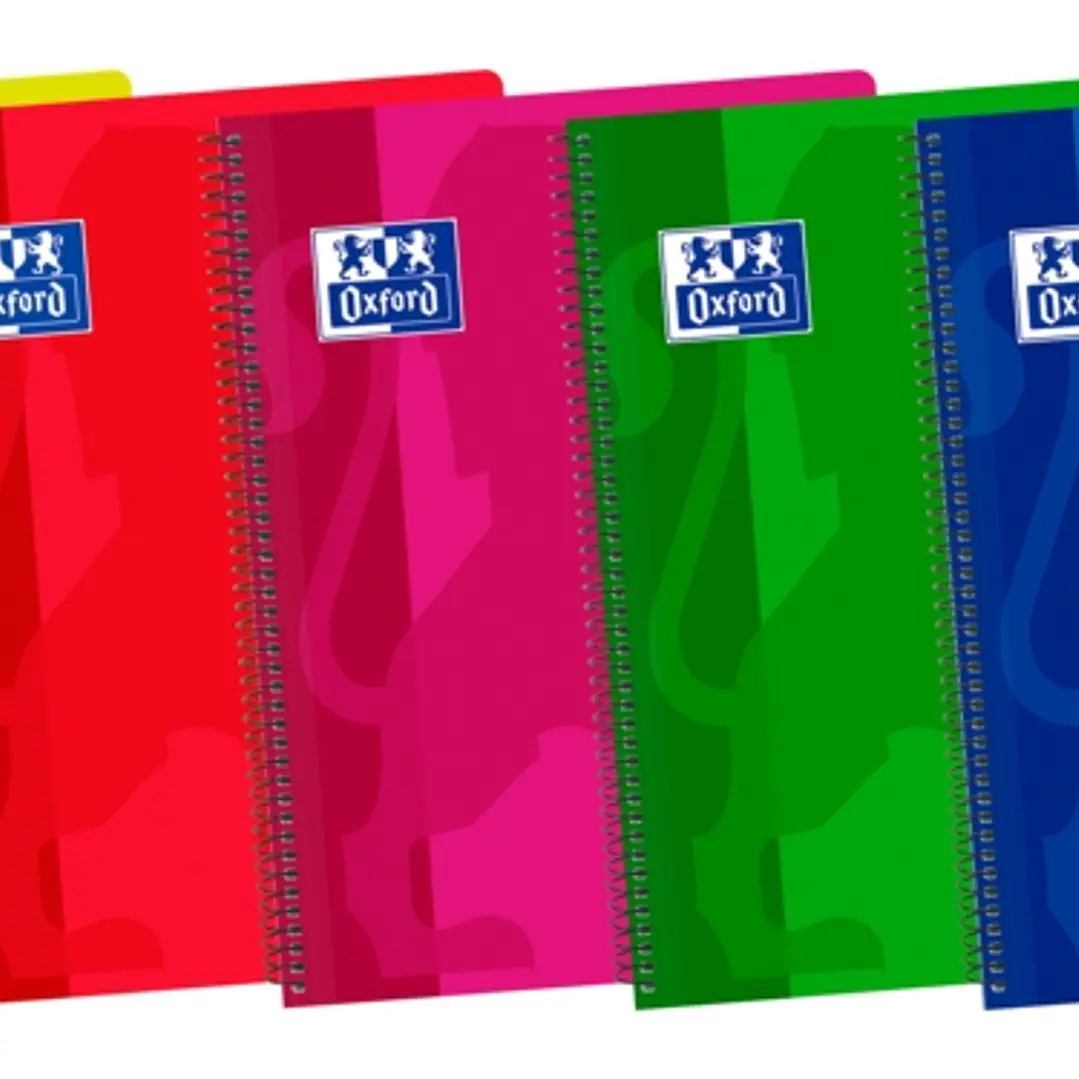 Oxford School Classic Fº Cuaderno Espiral - Tapa de Plastico - Pauta 3.5 con Margen - 80 Hojas - Colores Surtidos 1