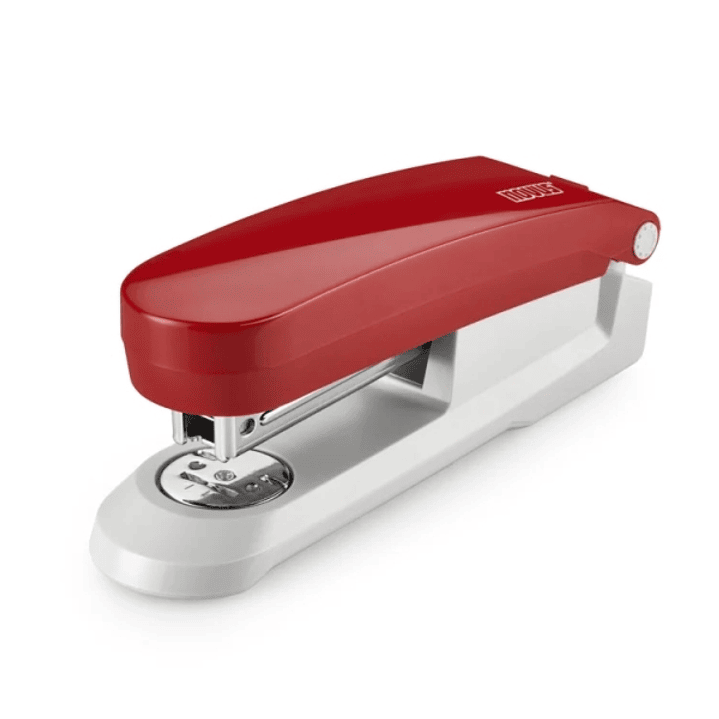Novus Evolution E 20 Grapadora de Sobremesa + Caja de 200 Grapas 24/6 - Hasta 20 Hojas - Grapado Cerrado, Abierto y Clavado - Color Rojo/Gris Claro 1