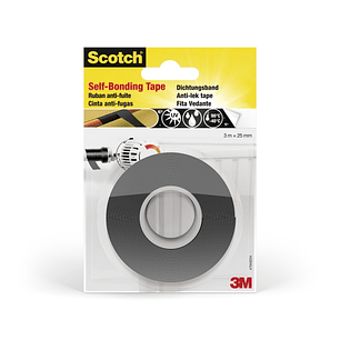 Scotch Cinta Autosellante - Silicona Autofusible - 25mm x 3m - Color Negro