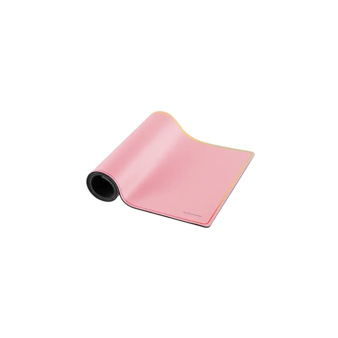 Mars Gaming MMP224 Alfombrilla Extragrande - Base Antideslizante - Superficie Nanotextil Flexible - 880x330x3mm - Color Rosa 1