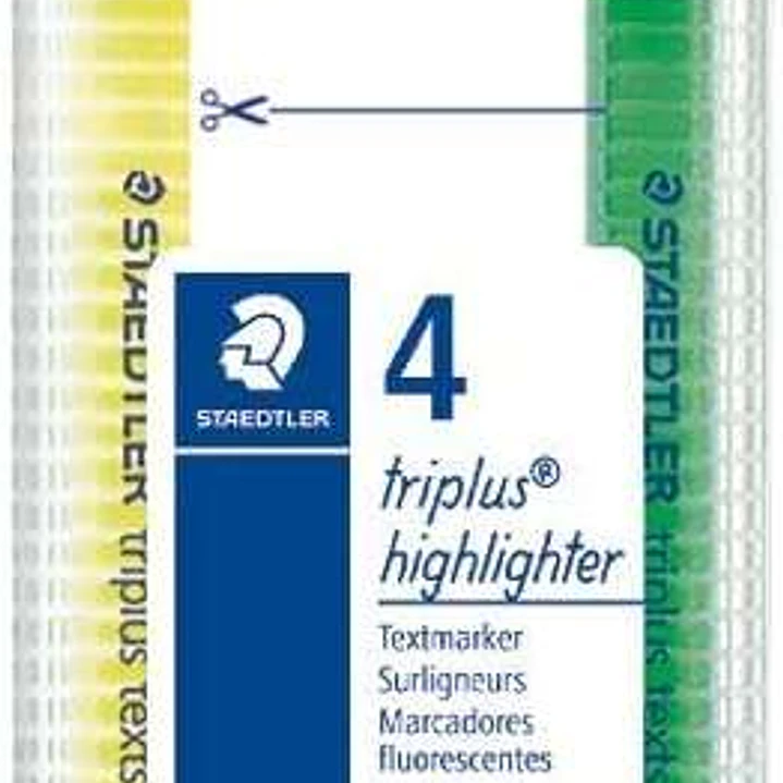 Staedtler Triplus Textsurfer 362 Pack de 4 Marcadores Fluorescentes - Trazo 1 - 4mm Aprox - Tina Base de Agua - Colores Surtidos 1