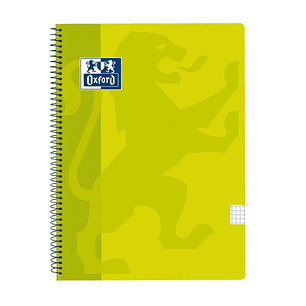 Oxford School Classic Cuaderno Espiral Tapa de Plastico Folio 4x4 - 80 Hojas - Margen 4x4 - Tamaño Folio - Color Lima