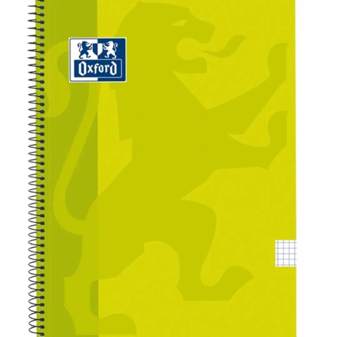 Oxford School Classic Cuaderno Espiral Tapa de Plastico Folio 4x4 - 80 Hojas - Margen 4x4 - Tamaño Folio - Color Lima 1