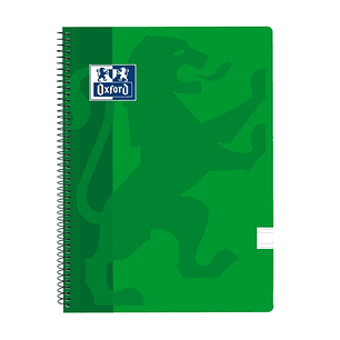 Oxford School Classic Cuaderno Espiral Tapa de Plastico Folio - Pauta 3.5 con Margen - 80 Hojas - Color Verde