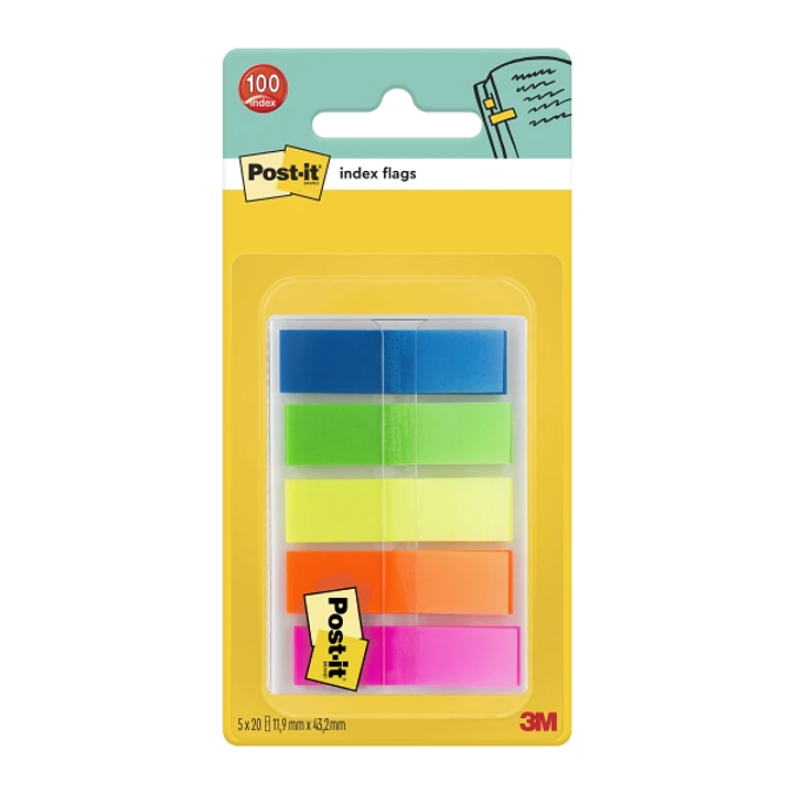 Post-It Index Dispensador con 100 Marcadores de Indice Reposicionables - Forma Rectangular - Colores Surtidos 1