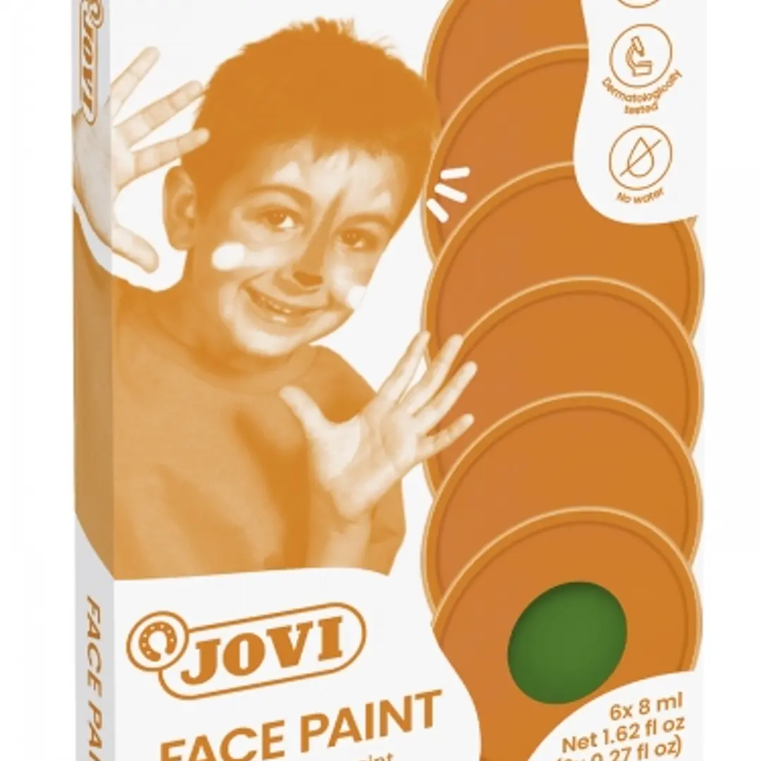 Jovi Estuche de 6 Botes Maquillaje Crema - Hipoalergenico - Base Grasa - Facil Aplicacion - Gran Cobertura - sin Parabenos - Facil de Retirar - Color  1