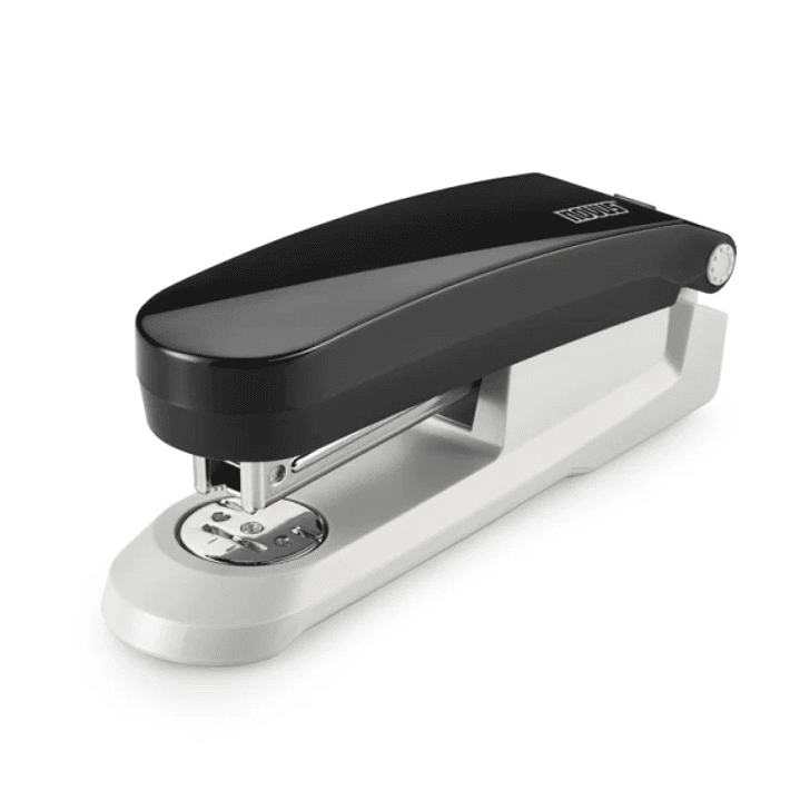 Novus Evolution E 20 Grapadora de Sobremesa + Caja de 200 Grapas 24/6 - Hasta 20 Hojas - Grapado Cerrado, Abierto y Clavado - Color Negro/Gris Claro 1