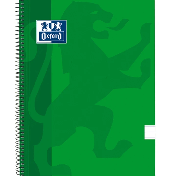 Oxford School Classic Cuaderno Espiral Tapa de Plastico Folio - 1 Linea con Margen - 80 Hojas - Color Verde 1