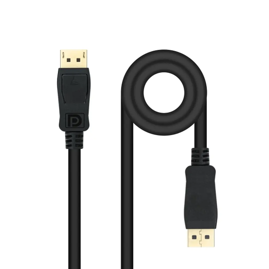 Nanocable Cable Displayport 1.4 DP/M-DP/M - Longitud 2m - Soporta Resoluciones de Video de hasta 8K - Color Negro 1