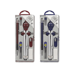 Bismark Compas Micrometrico con Portaminas - Incluye Portaminas de 0,5 con Tubo de Minas - Presentado en Estuche de Plastico - Colores Surtidos